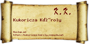Kukoricza Károly névjegykártya